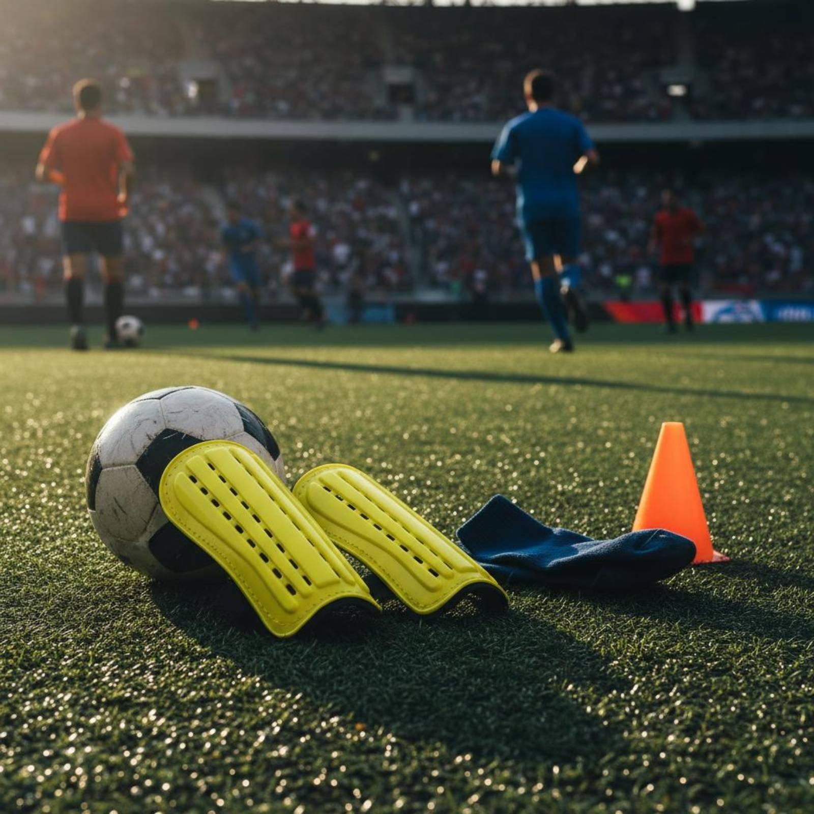 Sports Equipment Training - Caneleiras de Futebol com Tiras de