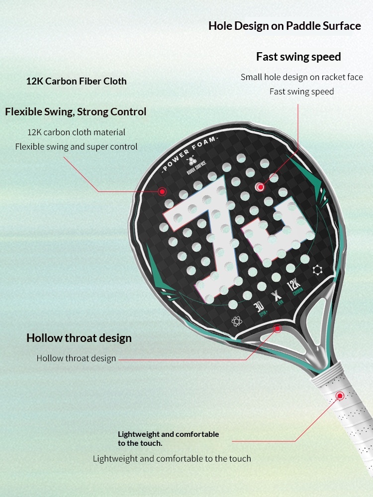 Raquete de padel em fibra de c - Padel Racket Carbon avaliação e preço